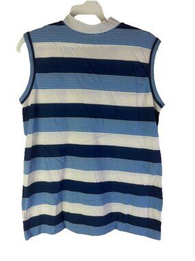 Vintage 70s Mod Color Block Knit Sleeveless Tank Top Shirt